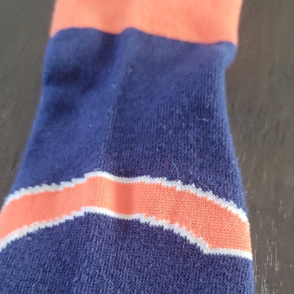 Bears Striped Orange and Blue Knee-High Socks - Picture 7 of 8